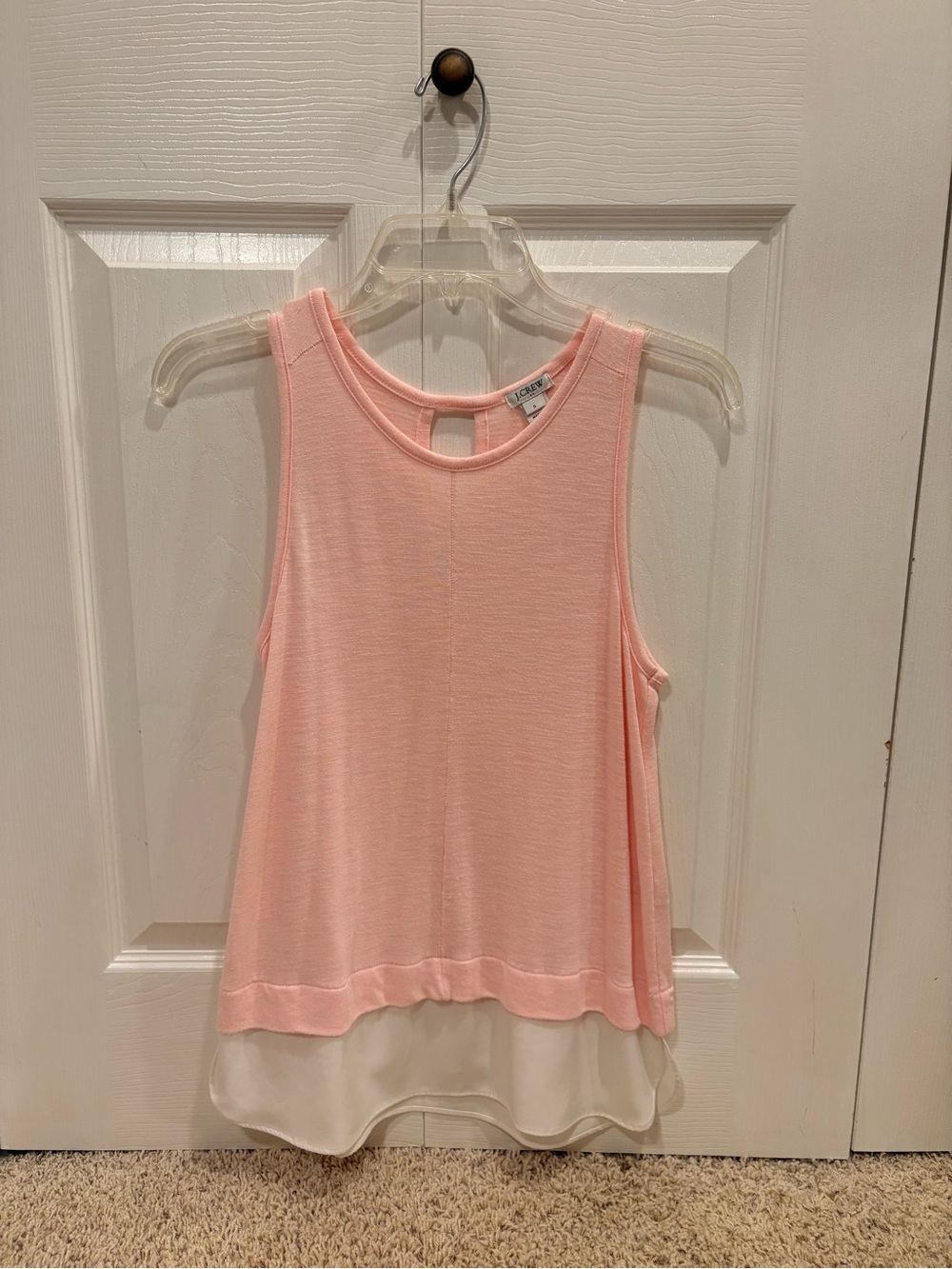 J. Crew Light Pink Sleeveless Tank with Chiffon Layer